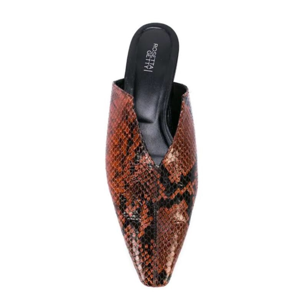 Rosetta Getty Brown Snakeskin Mules